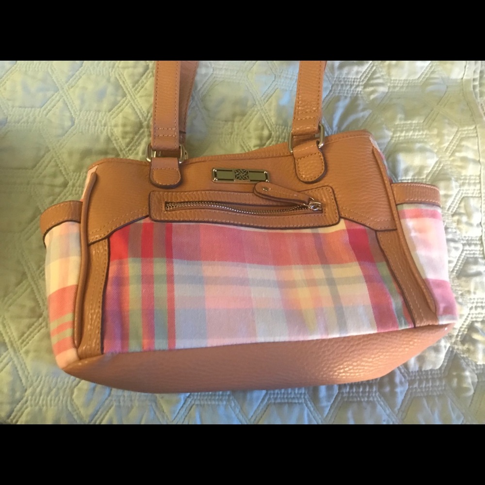 Pink Checked Printed Bag